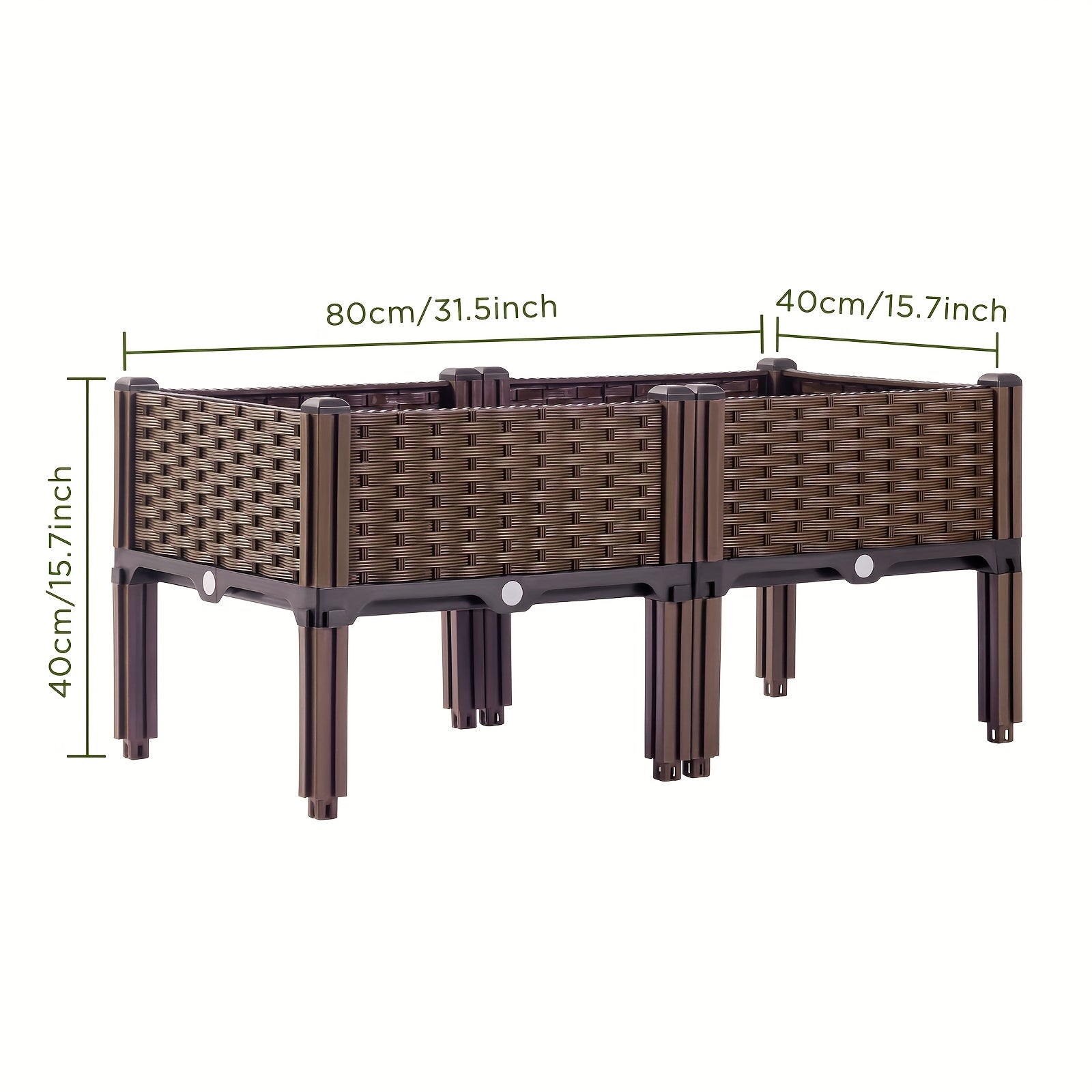 Dual/Triple Compartment Raised Garden Bed Kit, Weather Resistant Durable Plastic Rectangular Planter Box, Easy to Assemble Elevated Planting Container for Yard Garden Patio Outdoor Use