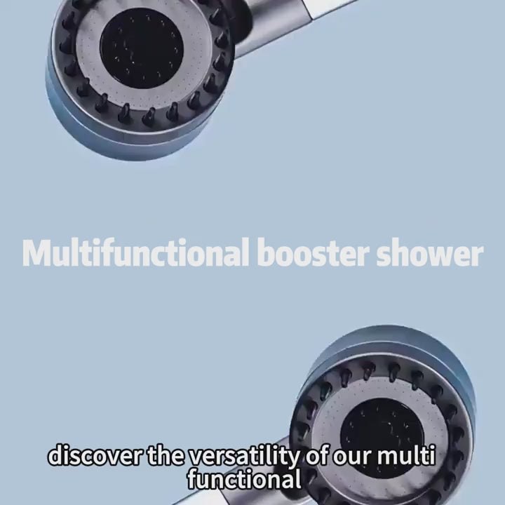 9Pcs High Pressure Turbo Handheld Shower Head, Multiple Spray Modes with 5 Filters, Hard Water Purifying Power Wash Showerhead, On/Off Switch for Pet Bath & Standing Shower, White